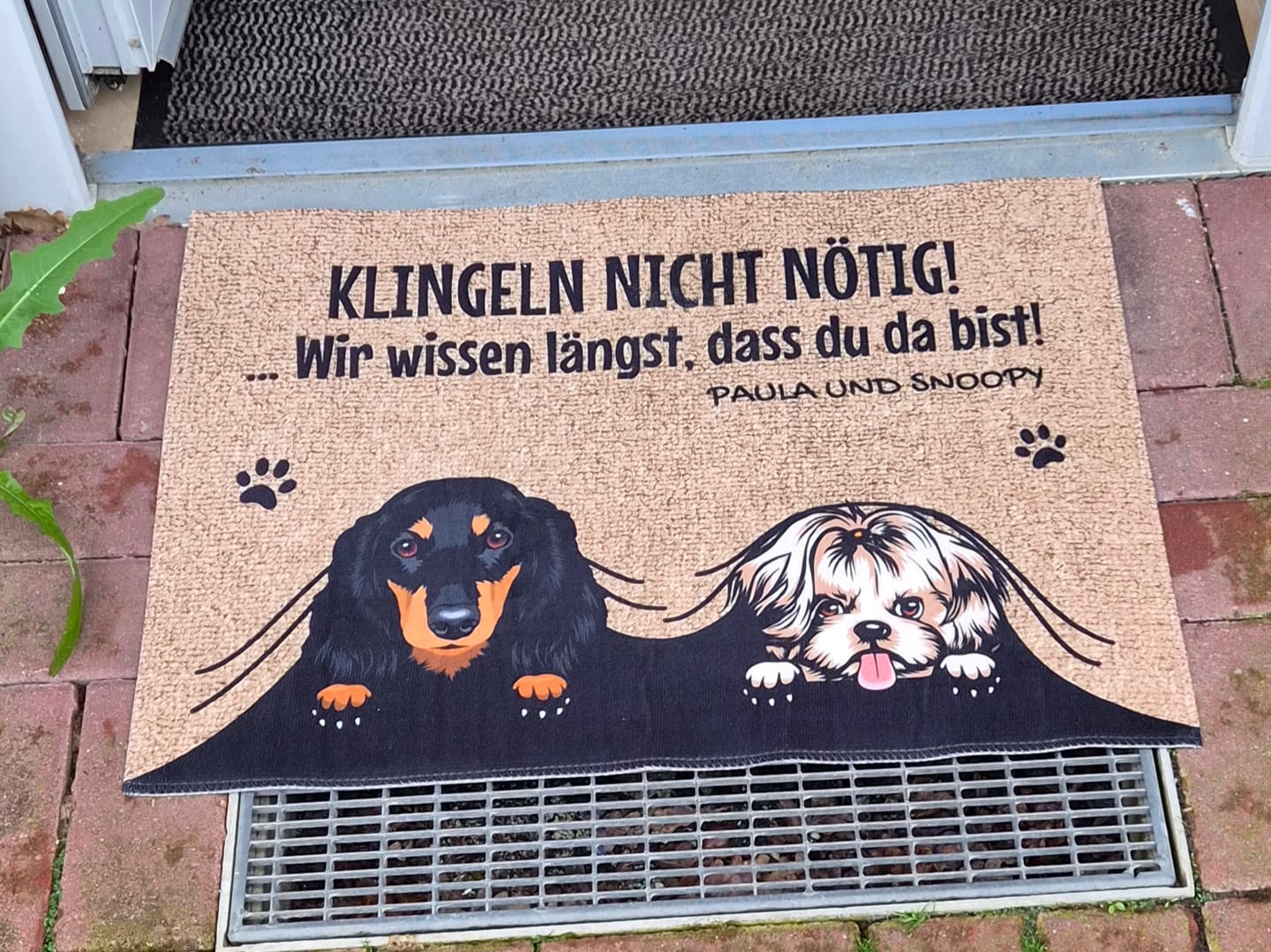 Customer photo review of Personalisierte Fußmatte - Klingeln nicht nötig