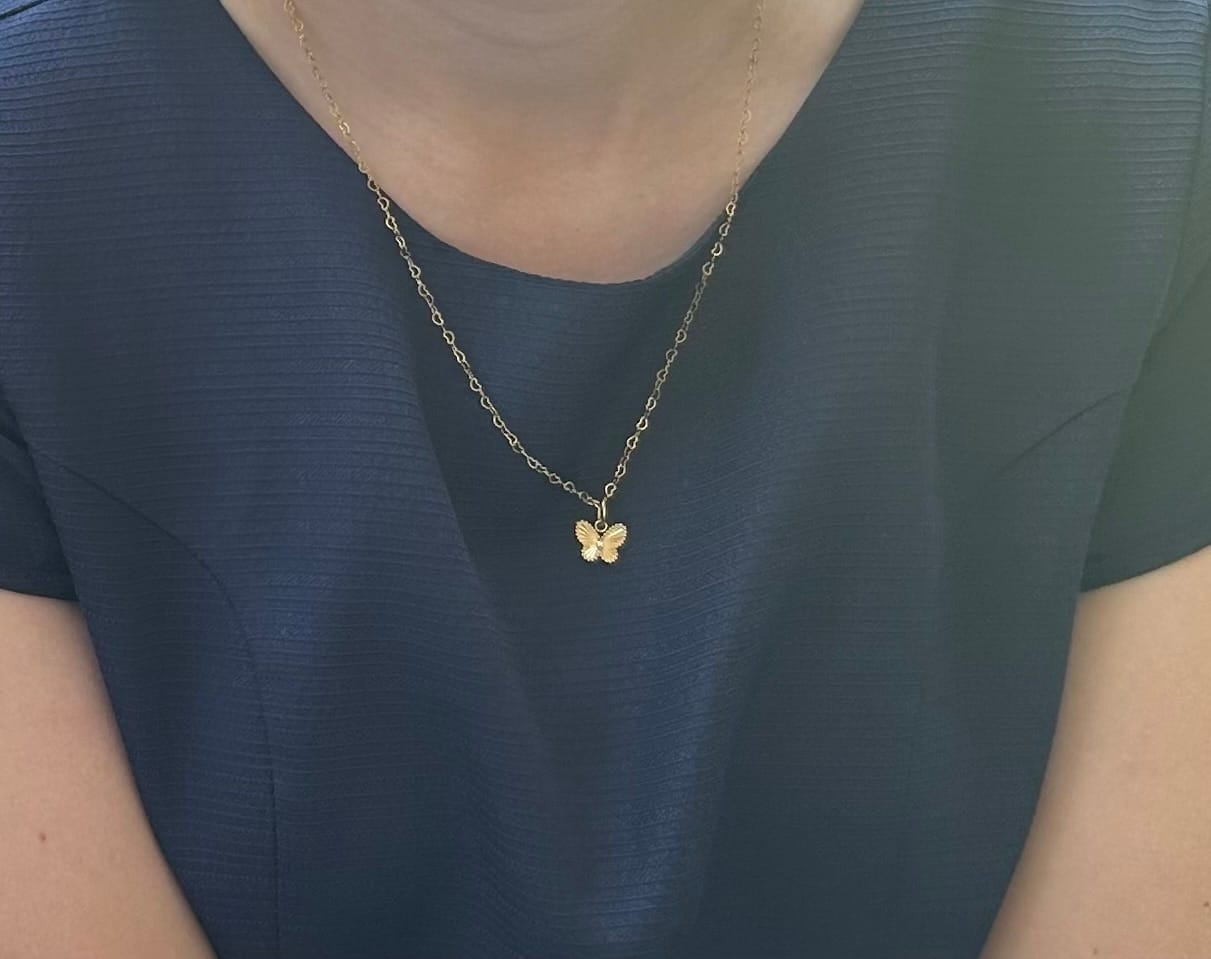 Customer photo review of Steady Wing Butterfly Necklace