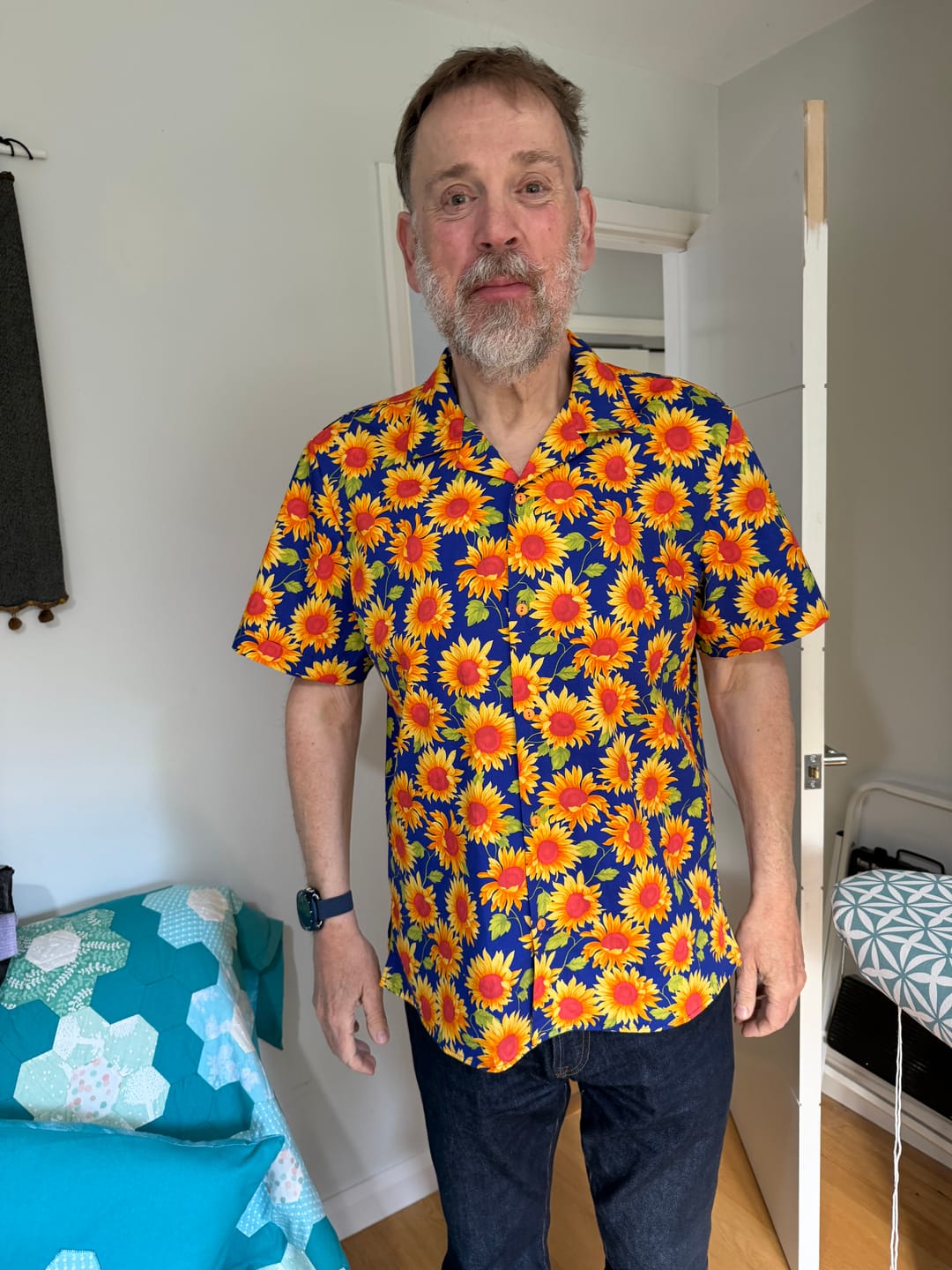 Customer photo review of Sunflowers Rose & Hubble Cotton Poplin Fabric