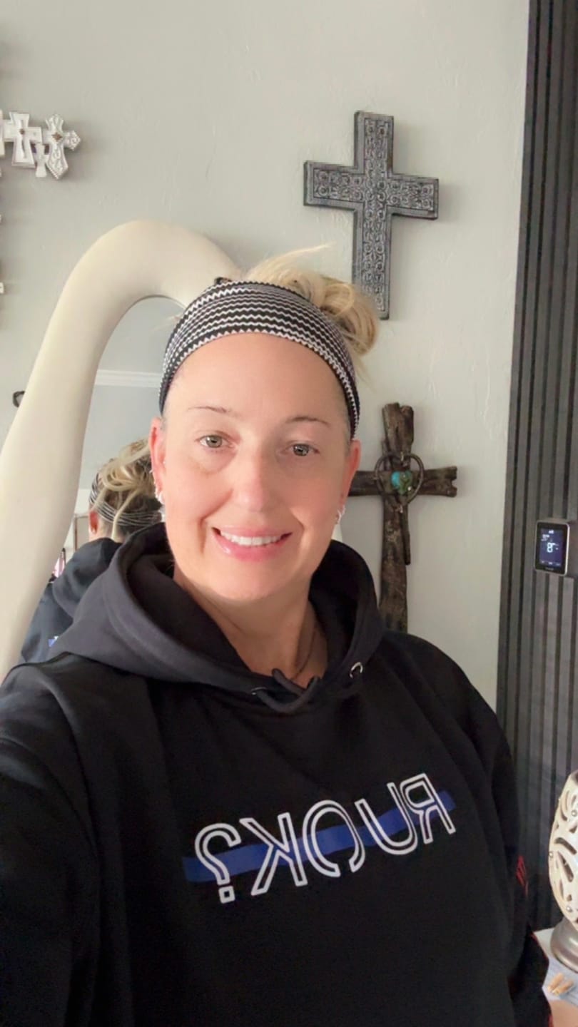 Customer photo review of Stigma-Breaking Hoodie- Blue Line