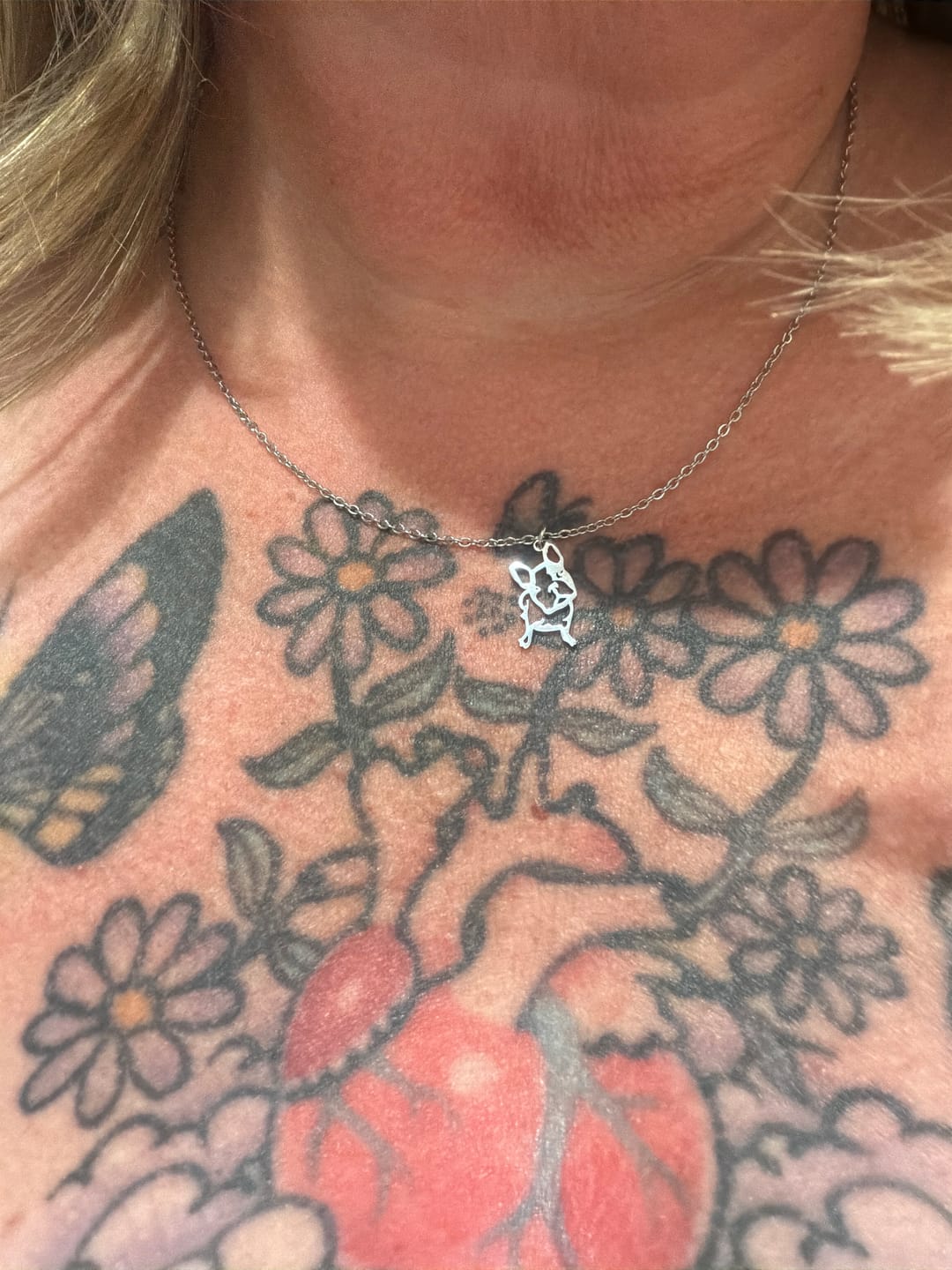 Customer photo review of French Bulldog Necklace