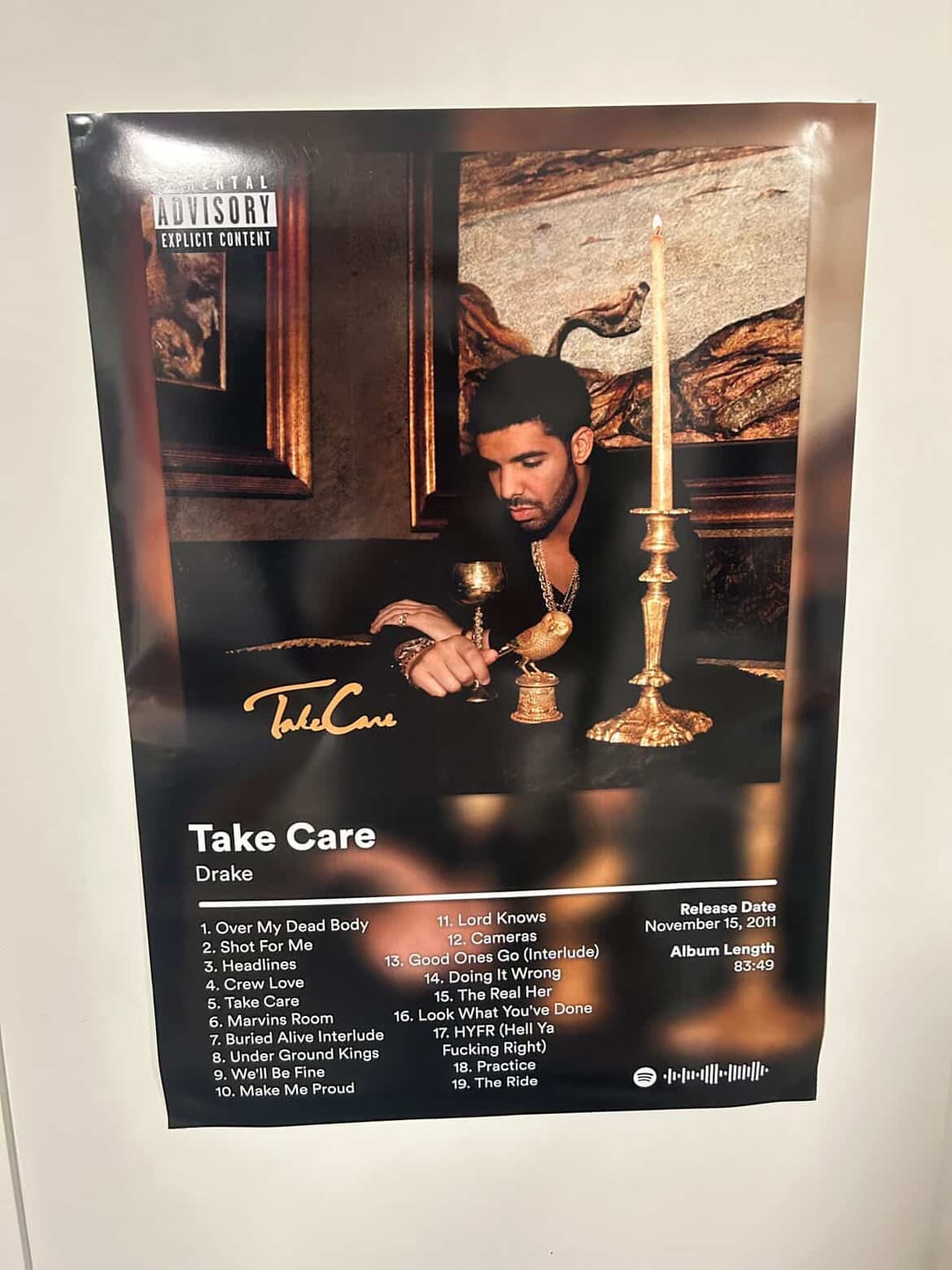 Customer photo review of Drake Album Posters