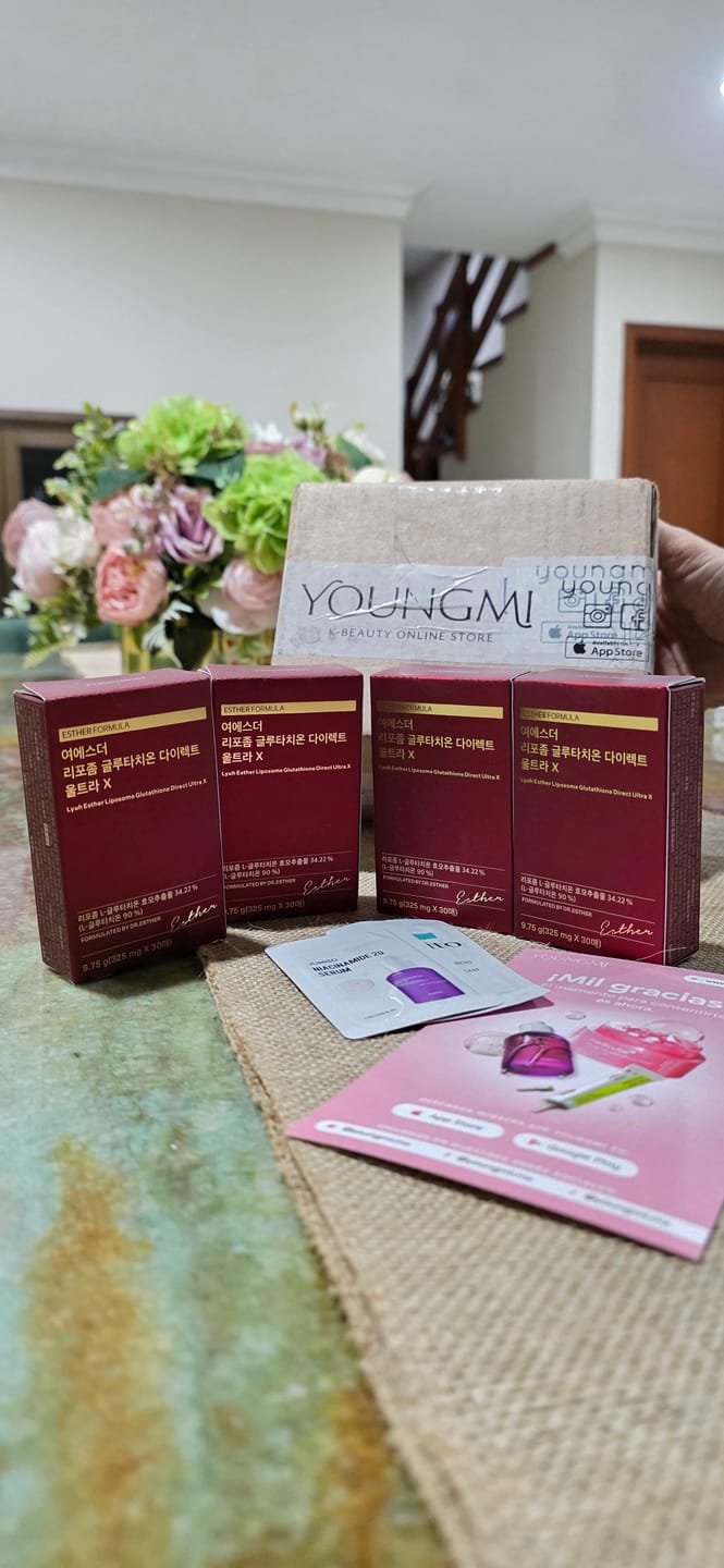 Customer photo review of ESTHER FORMULA - Liposome Glutathione Direct Ultra X 30 PCS | Laminas Antioxidantes