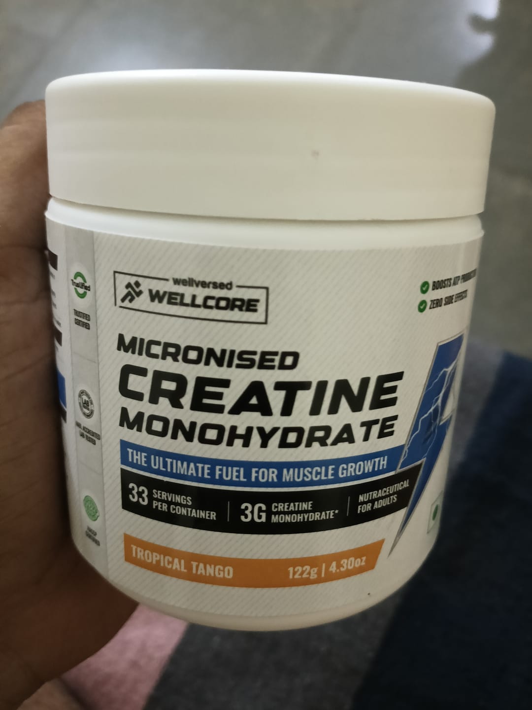 Customer photo review of Wellcore - Pure Micronised Creatine Monohydrate (122g, 33 Servings) Tropical Tango