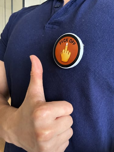 Customer photo review of MoodPin™ - Mood Badge
