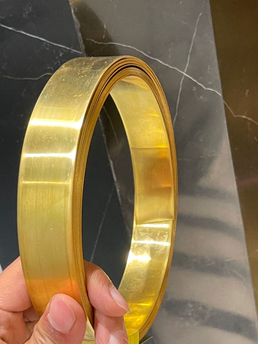 Customer photo review of Pure Brass Metal Strip – Vastu Remedy for South-West Cut & Earth Element Stability | Ideal for Floors, Walls & Structural Defects | 0.5 & 1 mm Thickness | 8-100 Ft Lengths