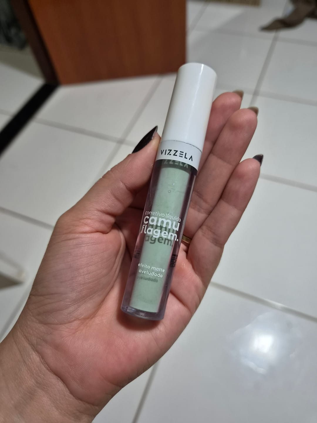 Customer photo review of Corretivo Camuflagem – Verde - Vizzela