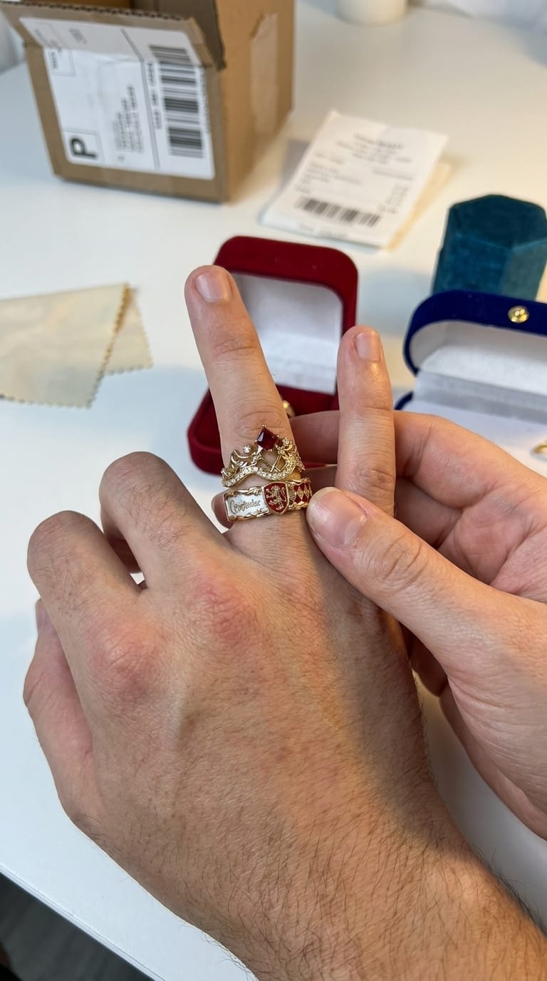 Customer photo review of Matching House Crest Ring