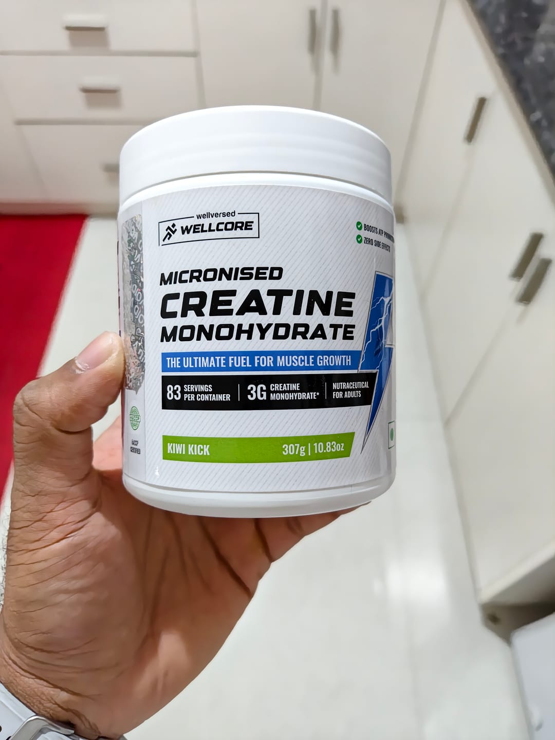 Customer photo review of Wellcore - Pure Micronised Creatine Monohydrate | Kiwi Kick (307g, 83 servings)