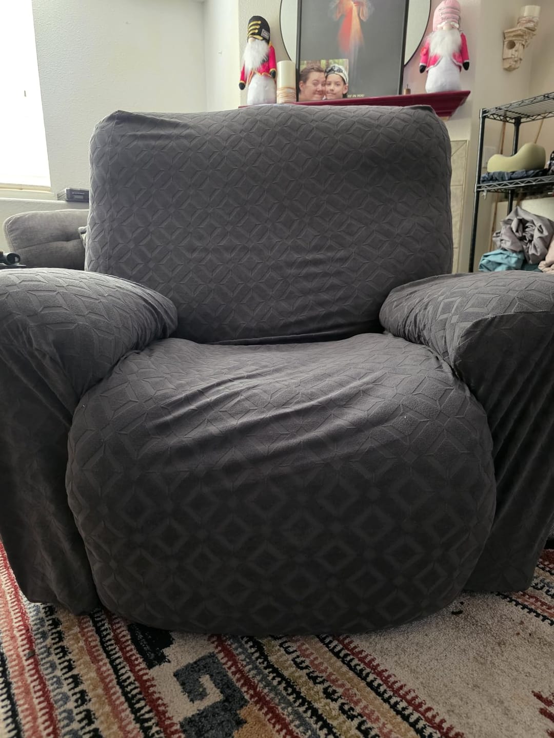 Customer photo review of Stretch Waterproof Recliner Sofa Cover with Pockets Washable Recliner Slipcovers