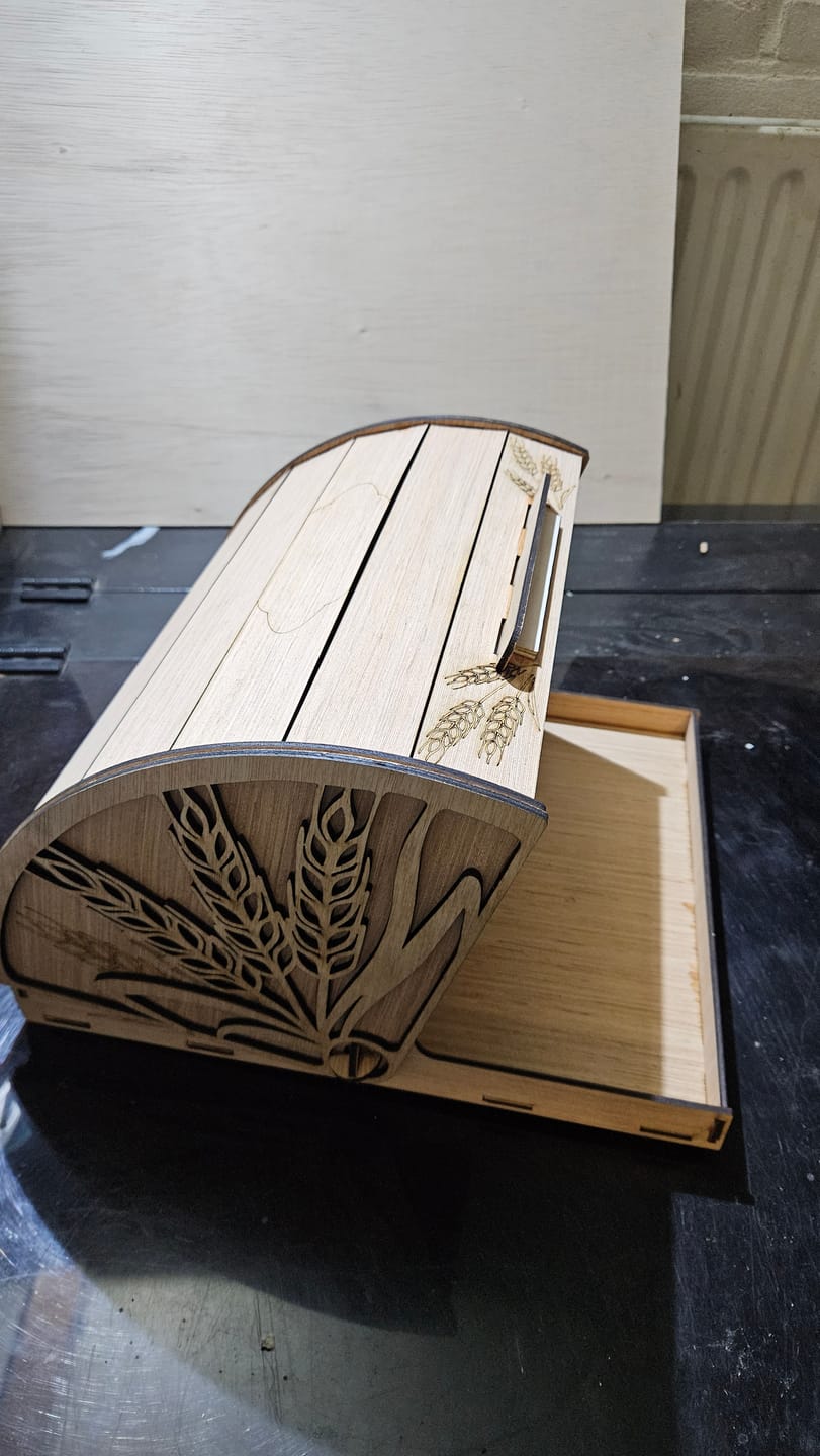 Customer photo review of Wooden bread box laser cut svg file