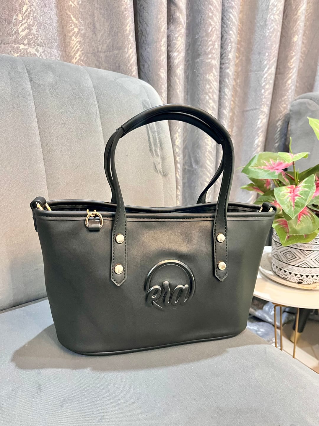 Customer photo review of Black Mini Era Tote Bag