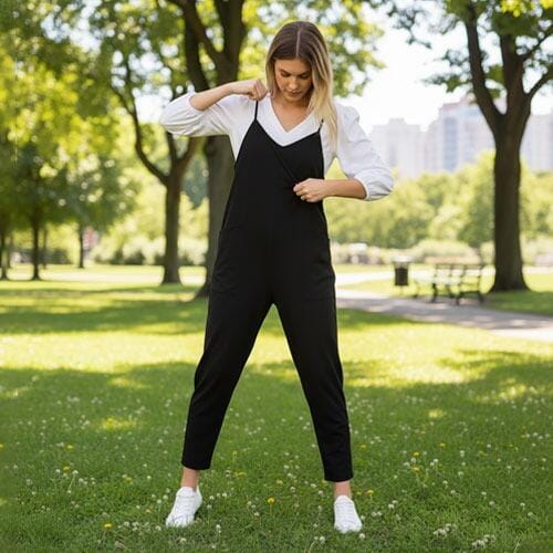 Customer photo review of JourneyWear Pregnancy Jumpsuit – Effortless Comfort