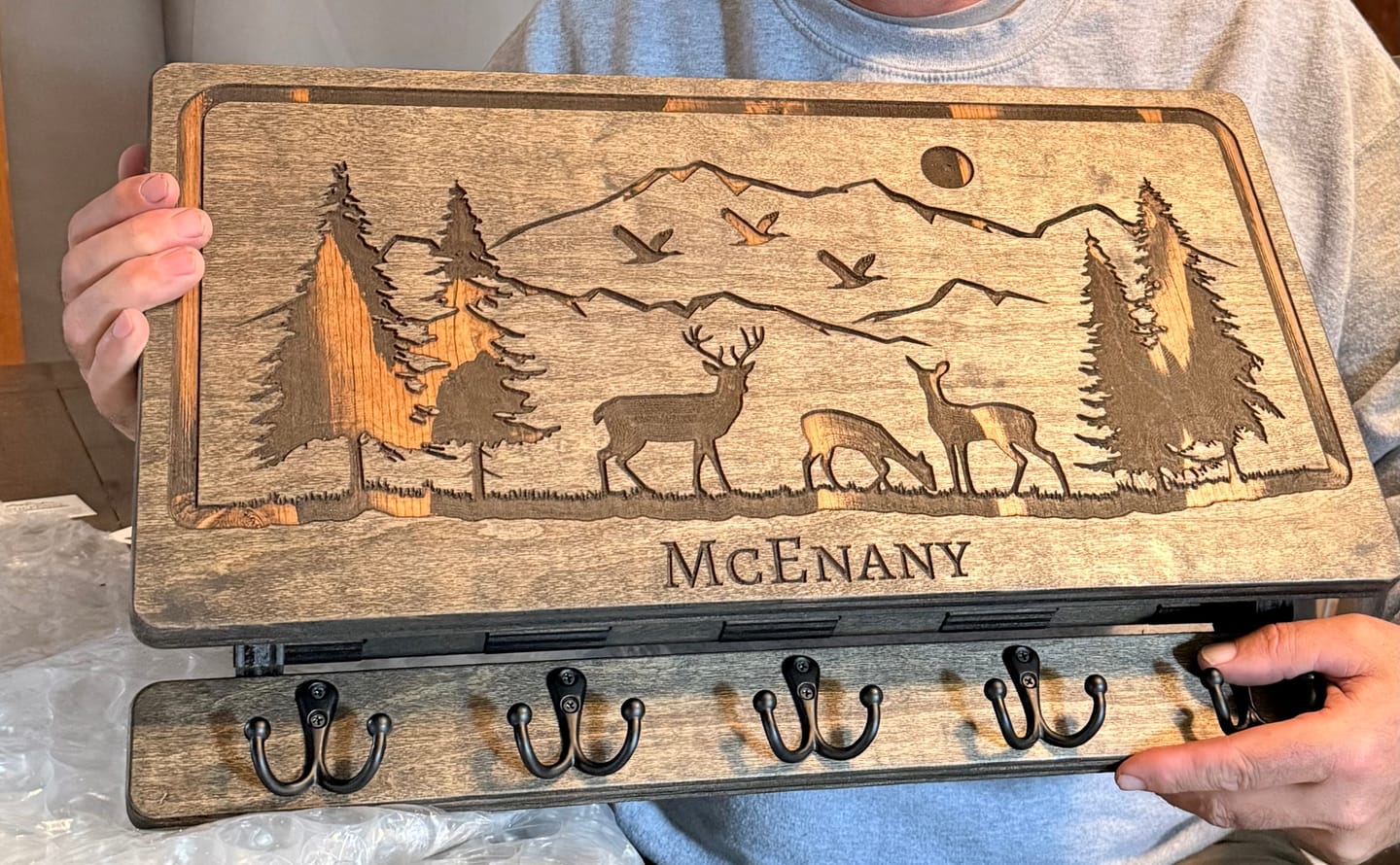 Customer photo review of PERSONALIZABLE DEER SCENE