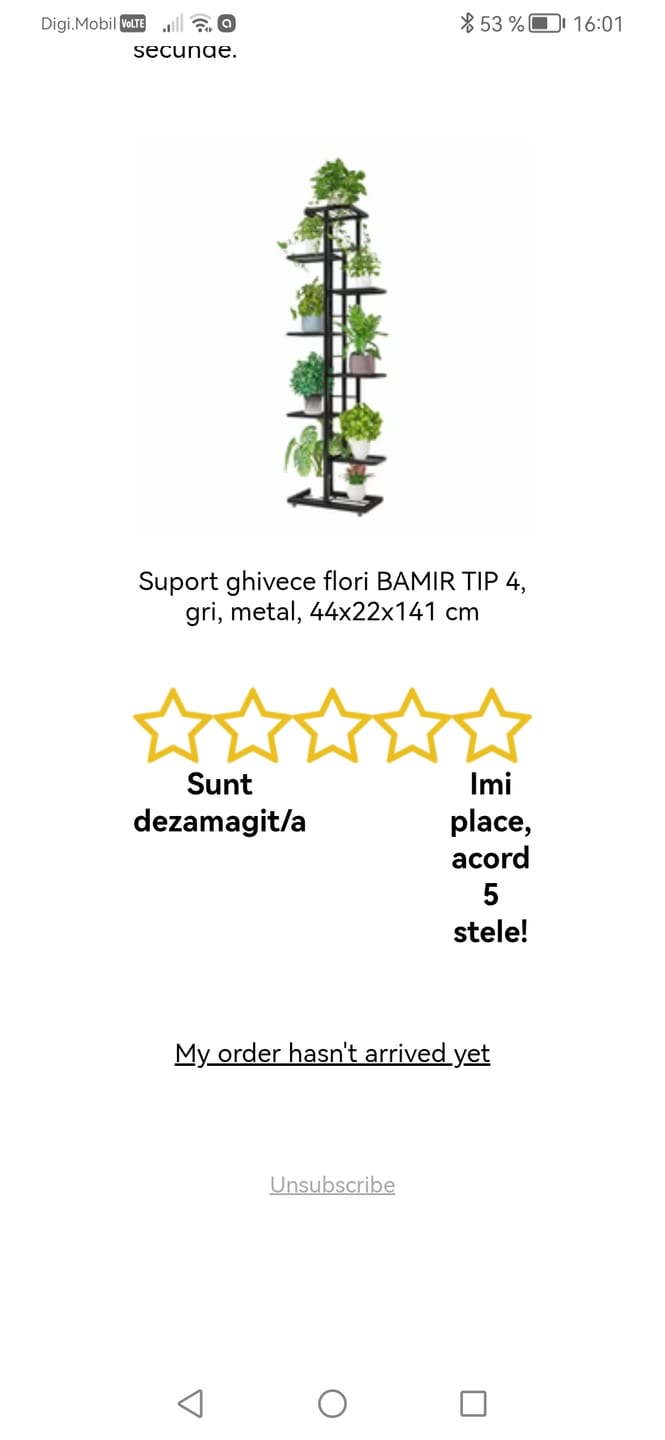 Customer photo review of Suport ghivece flori BAMIR TIP 4, gri, metal, 44x22x141 cm