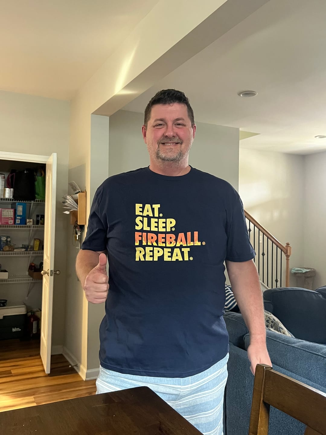 Customer photo review of Eat. Sleep. Fireball. Repeat.