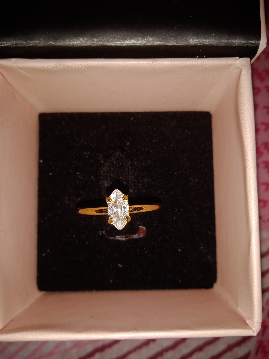 Customer photo review of Marquise Whisper Solitaire Ring