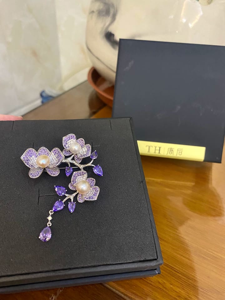 Customer photo review of Forbidden Garden Wisteria Brooch