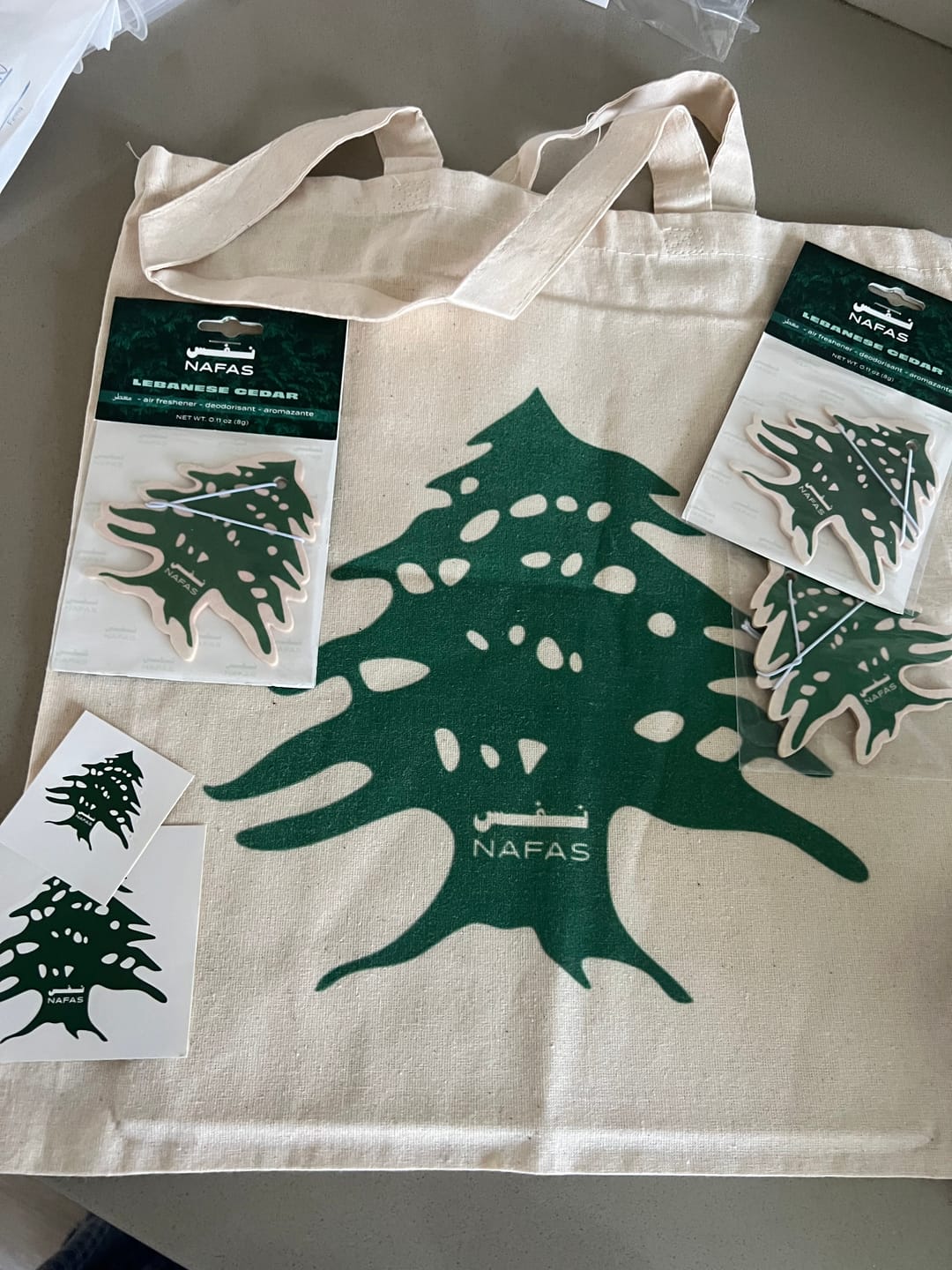 Customer photo review of Natural Cotton Lebanese Cedar Tote Bag