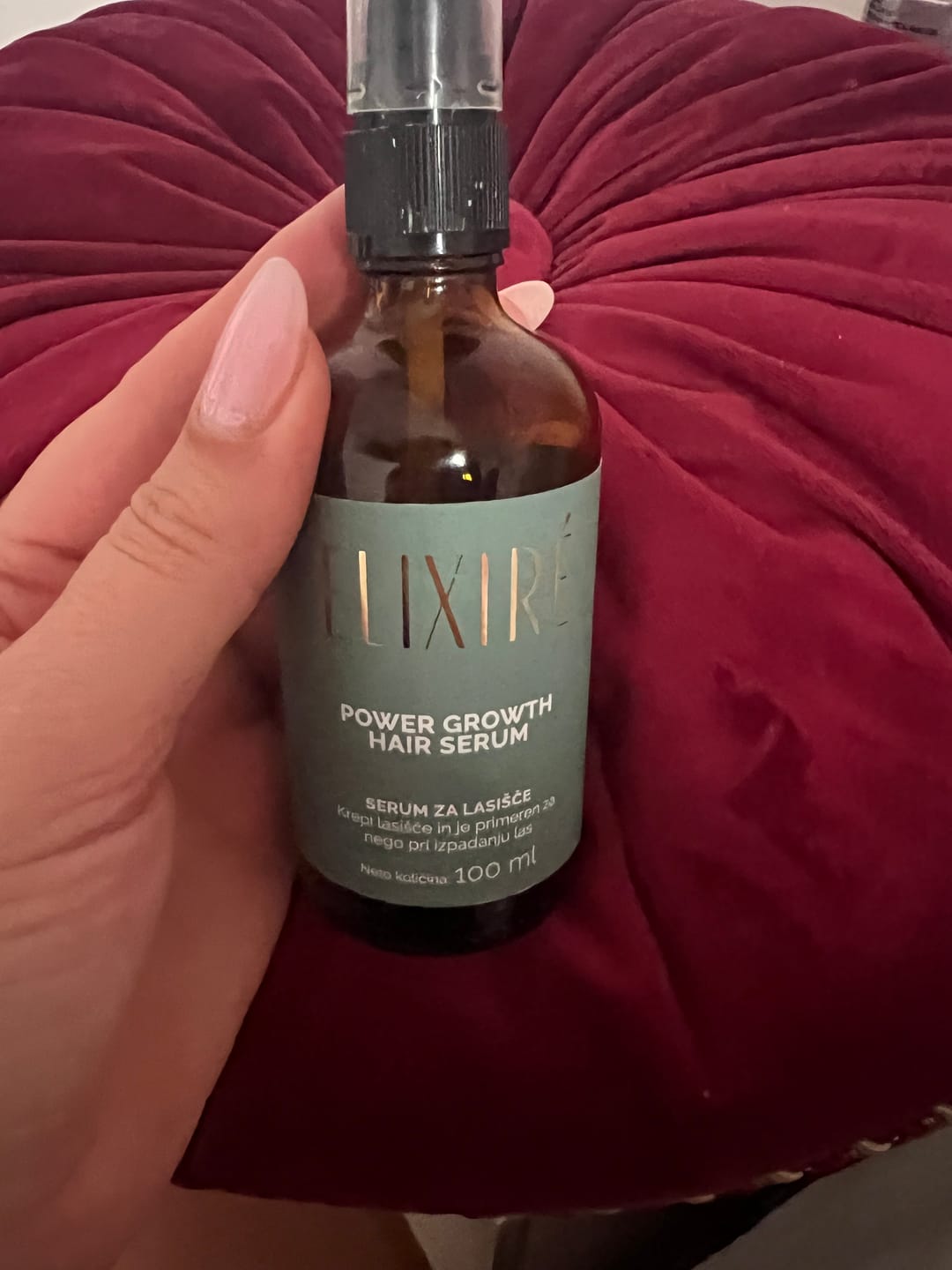 Customer photo review of POWER GROWTH HAIR SERUM, intenzivna nega za goste, sijoče lase brez izpadanja
