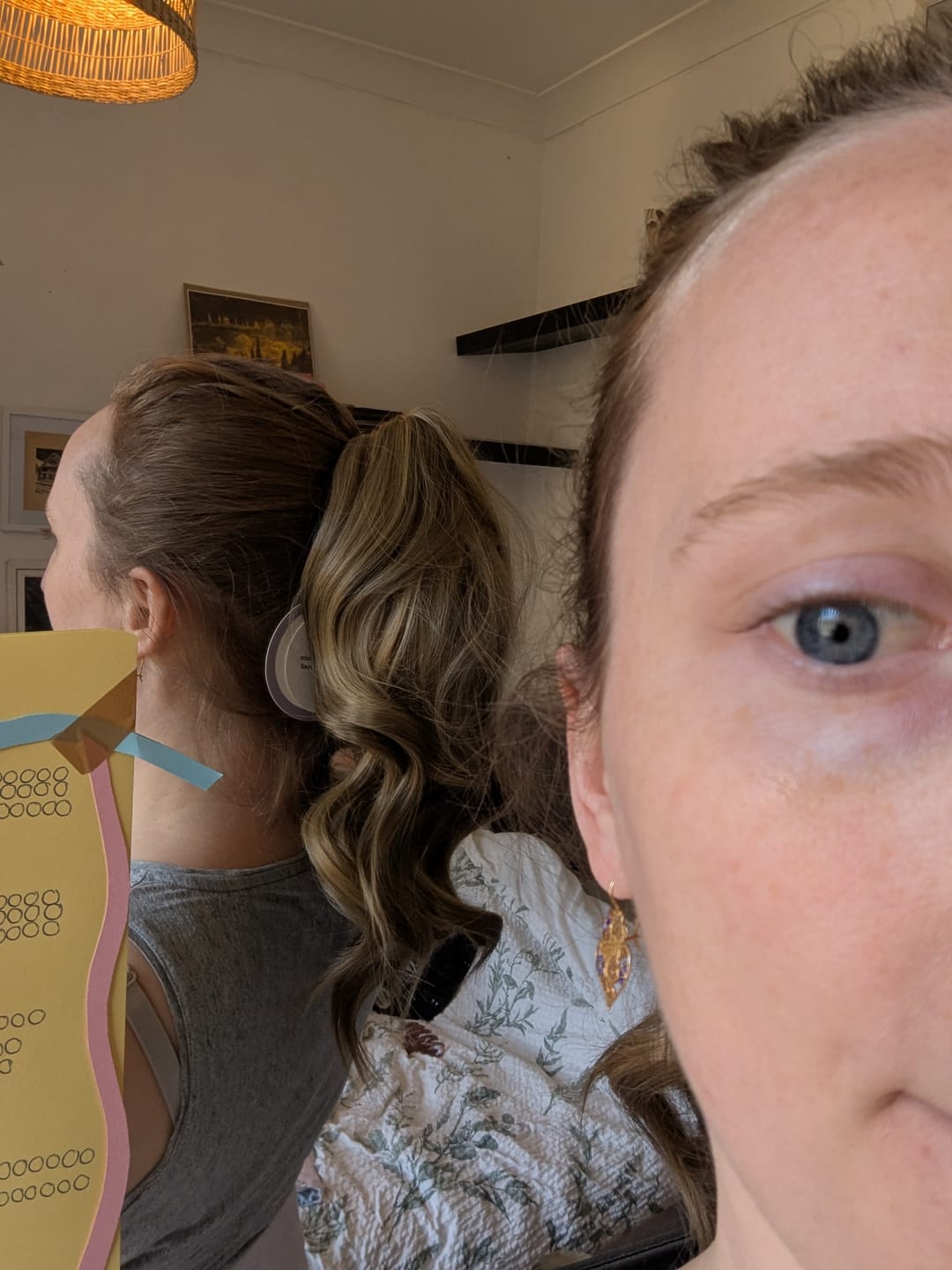 Customer photo review of Stranded Medium Wand Wave Clip-in Ponytail - Colour #10/12 Pansy