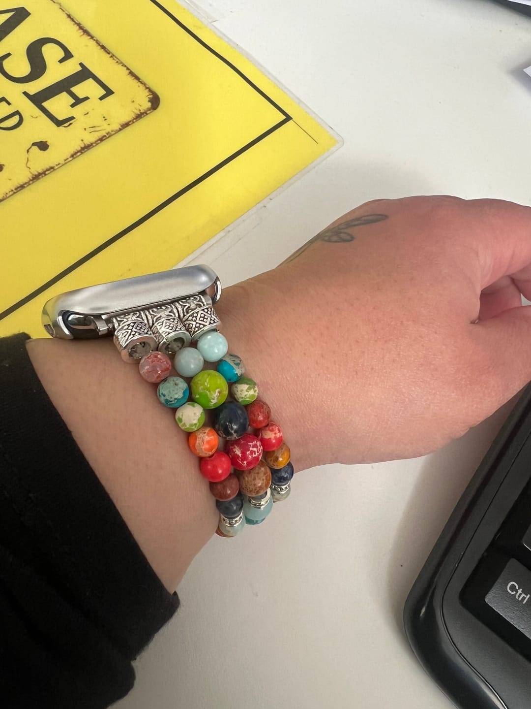 Customer photo review of Vibrant Chakra Stretch Apple Watch Strap