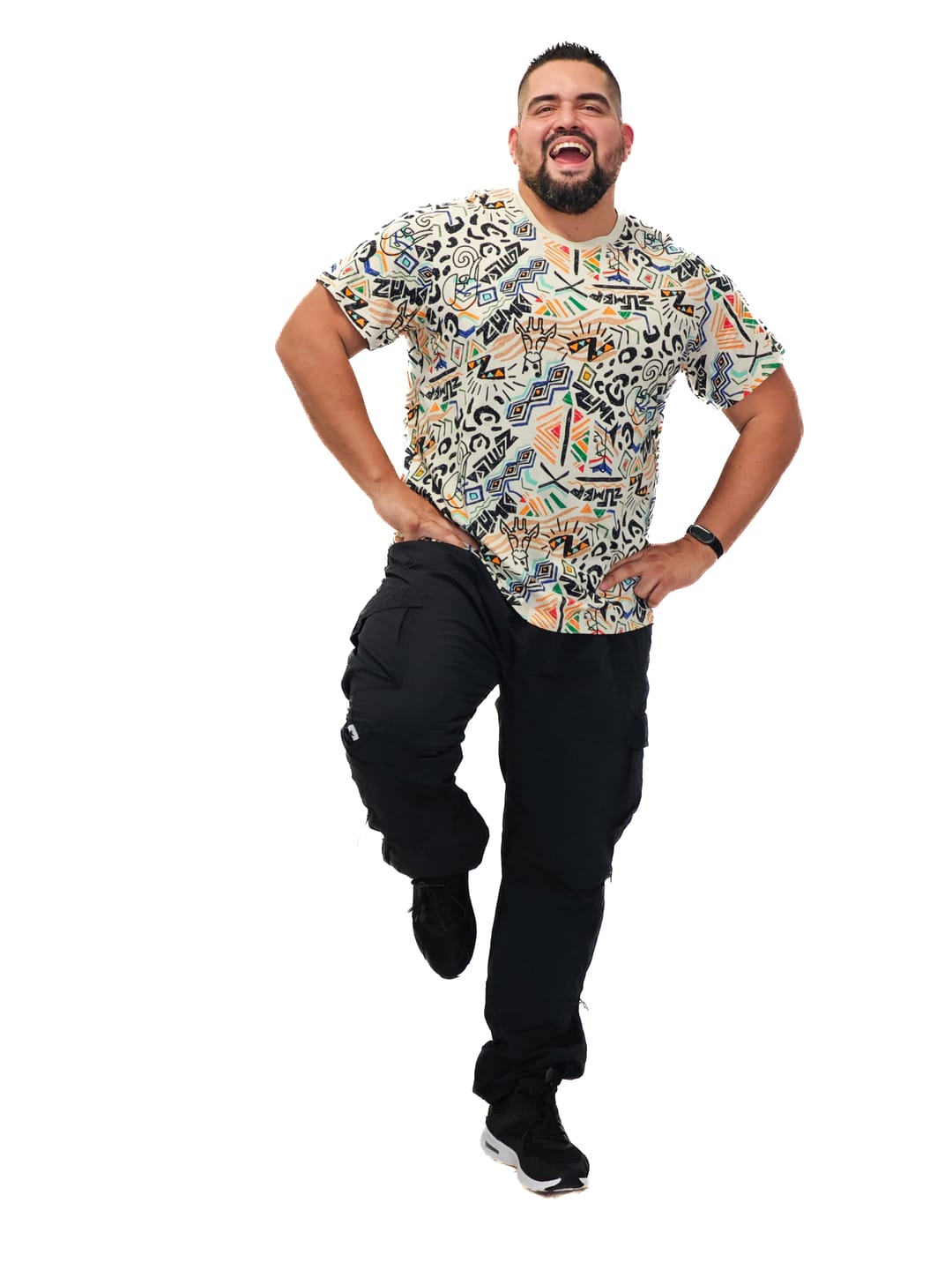 Customer photo review of Wildbeat Unisex Crew Neck Tee - Tan/Black
