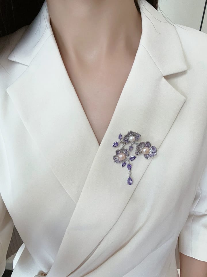 Customer photo review of Forbidden Garden Wisteria Brooch