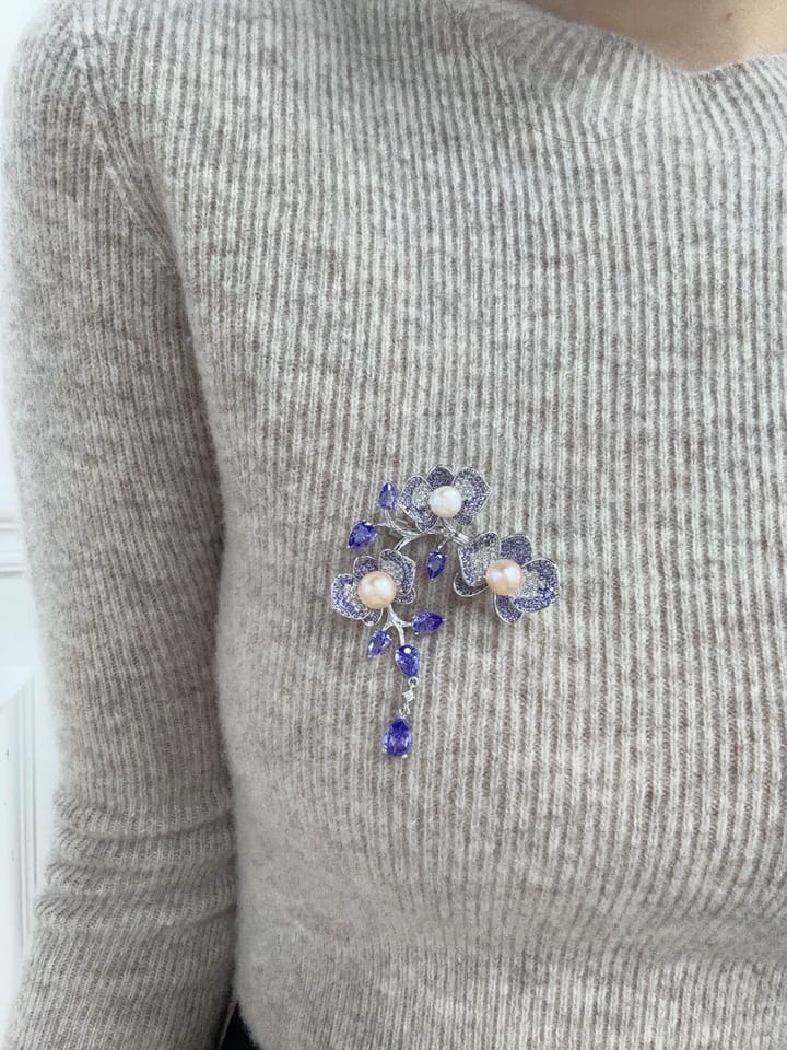 Customer photo review of Forbidden Garden Wisteria Brooch