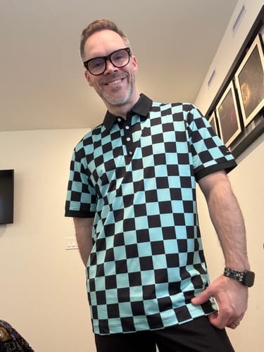 Customer photo review of Checkered - Teal/Black