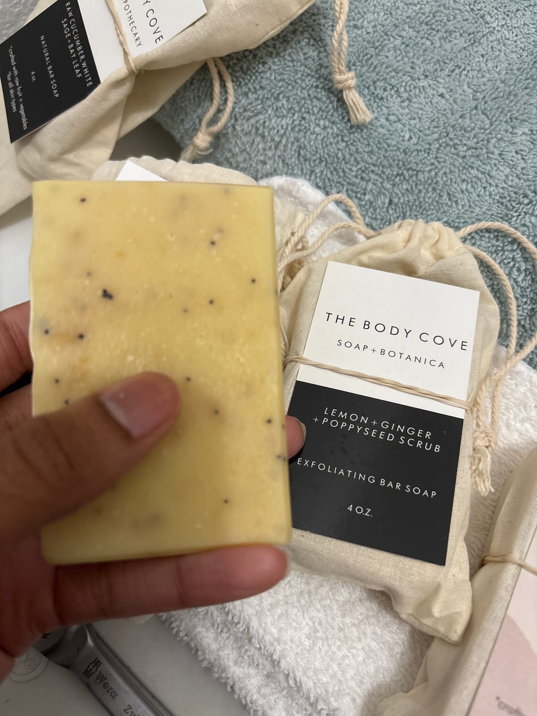 Customer photo review of LEMONGRASS + GINGER POPPYSEED SOAP