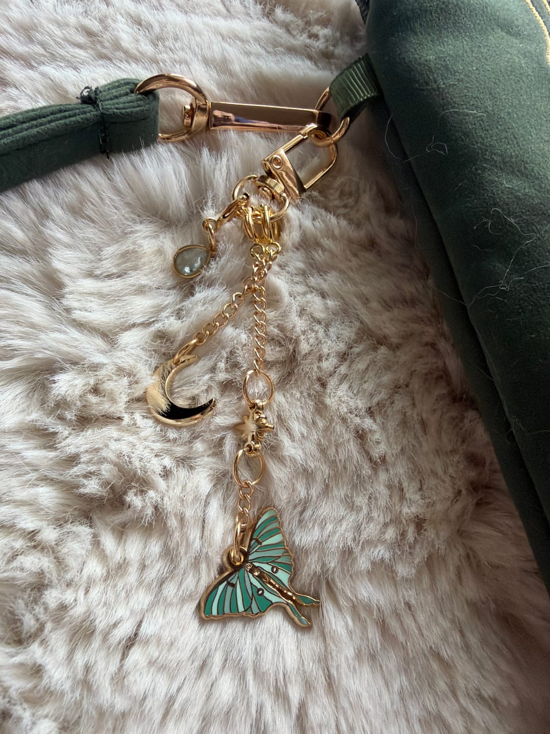 Customer photo review of Luna Moth Charmlet