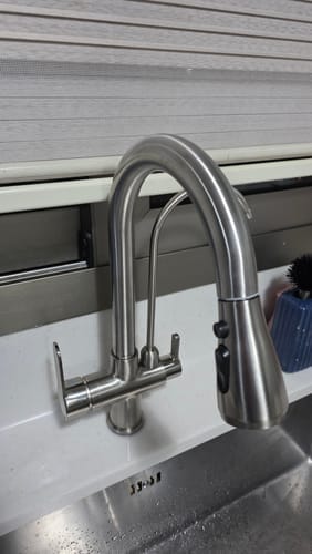 Customer photo review of Karlstad - Three-Way Kitchen Faucet with Filter Tap & Pull-Out Spout for Kitchen Sink