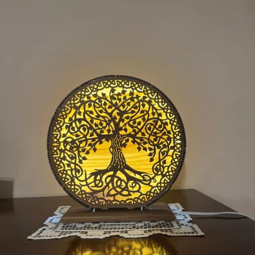 Customer photo review of Decorative Tree table night lamp laser cut svg file