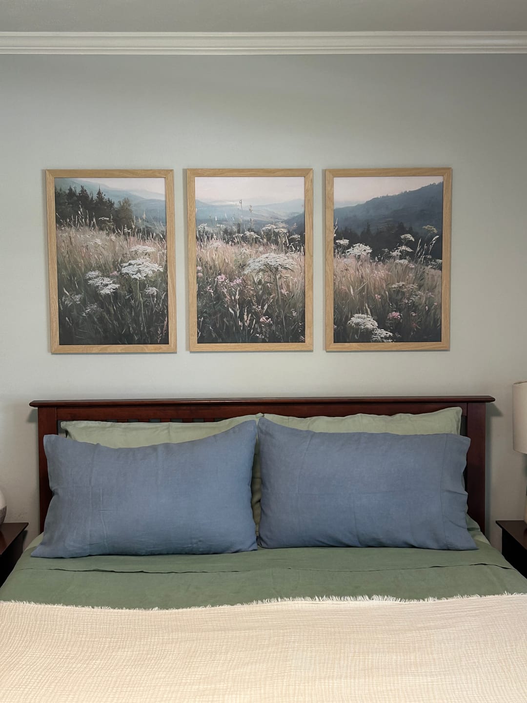 Customer photo review of Meadow Landscape Wall Art Set of 3. Nature Prints