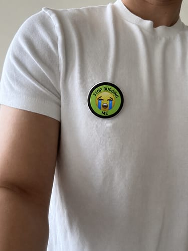 Customer photo review of MoodPin™ - Mood Badge