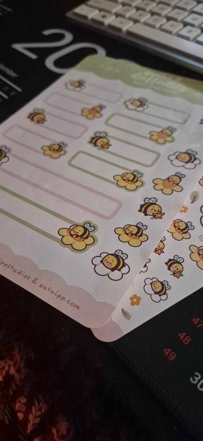 Customer photo review of Bumblebutt A6 Planner Stickers | Kawaii Bee Spring Flower Sticker Sheet | DAF003