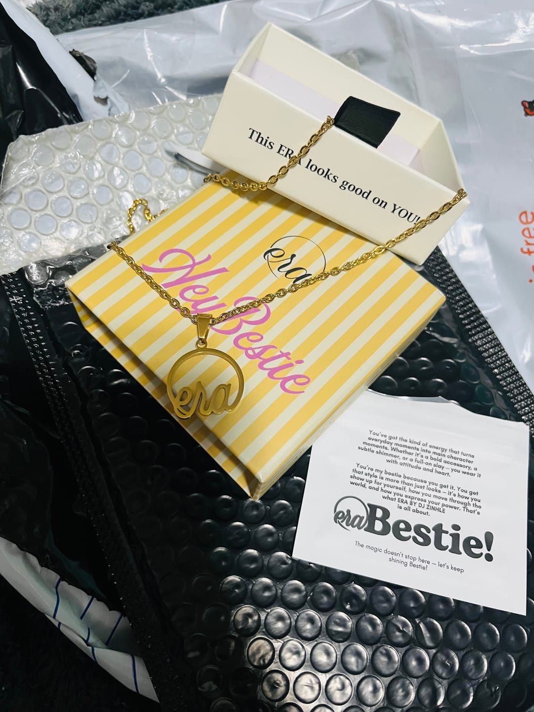 Customer photo review of Gold Era Necklace