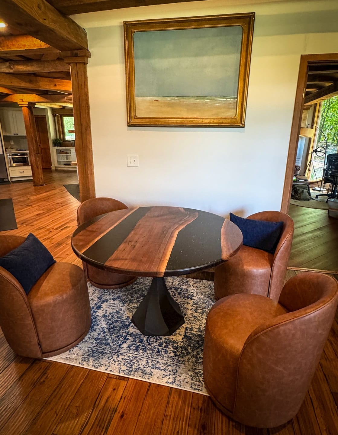 Customer photo review of Table Base 311S Lithe 28" H Handcrafted  DIY for Live Edge Wood Slap Projects
