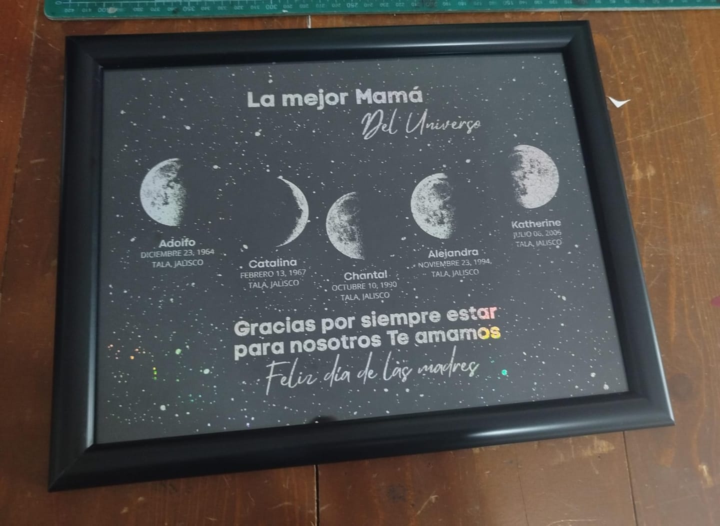 Customer photo review of Mapa Lunar "La Mejor Mamá del Universo"