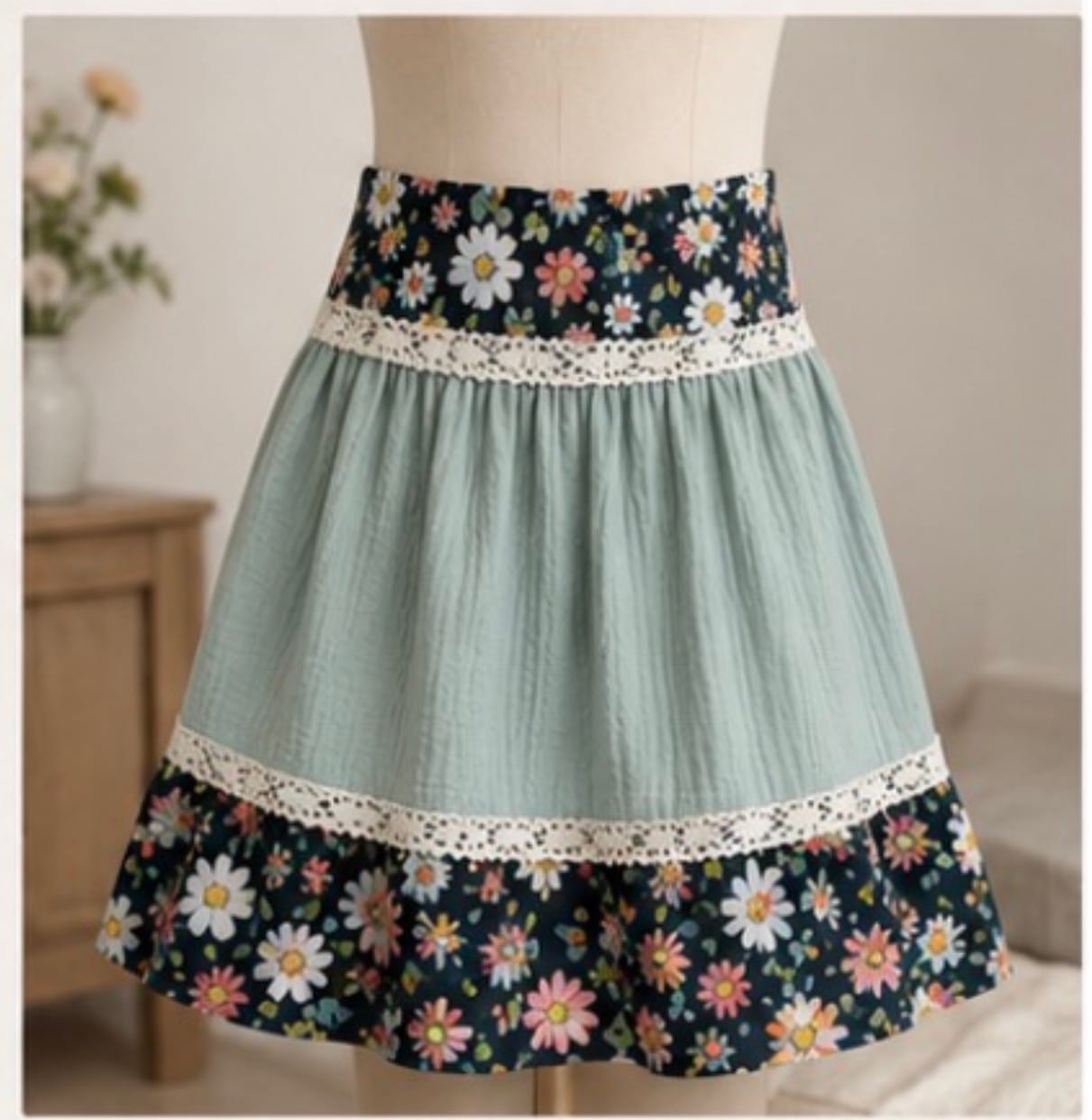 Customer photo review of Special Offer Sage Green Double Gauze Fabric