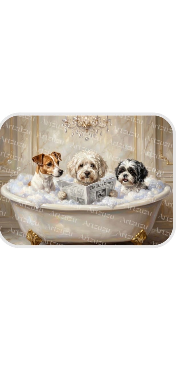 Customer photo review of Artzuzu Custom Portrait For Multi Pets - Reading in the Throne Room