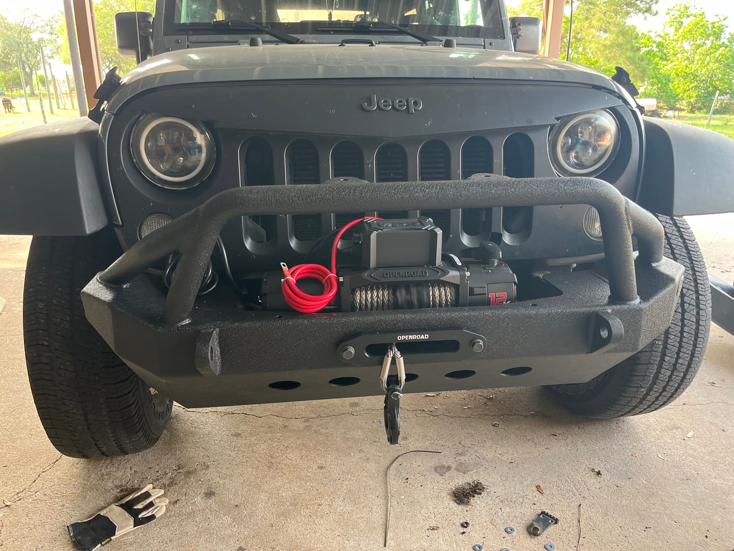 Customer photo review of OPENROAD 12,000lbs Electric Winch with Synthetic Rope-Panther Series 3S