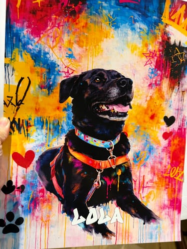 Customer photo review of Personalised Poster With Dog or Cat - Graffiti