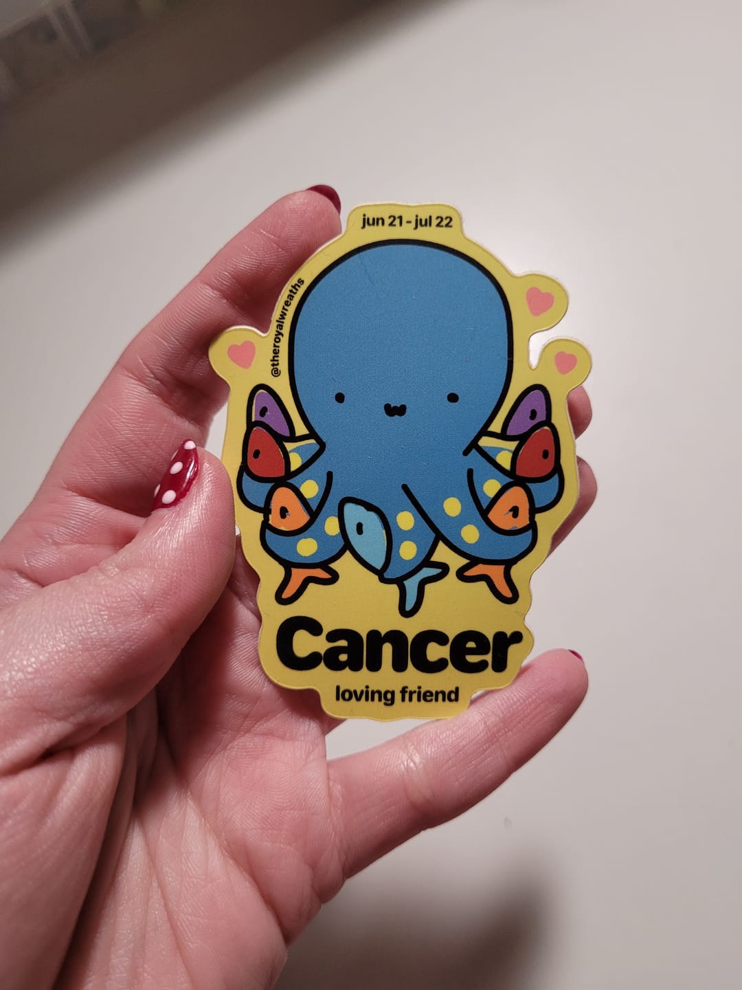 Customer photo review of Free Mystery Zodiac Sticker