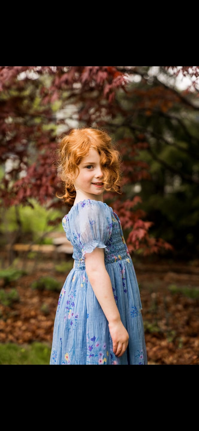 Customer photo review of Crinkled Chiffon Dress - Dusty Blue
