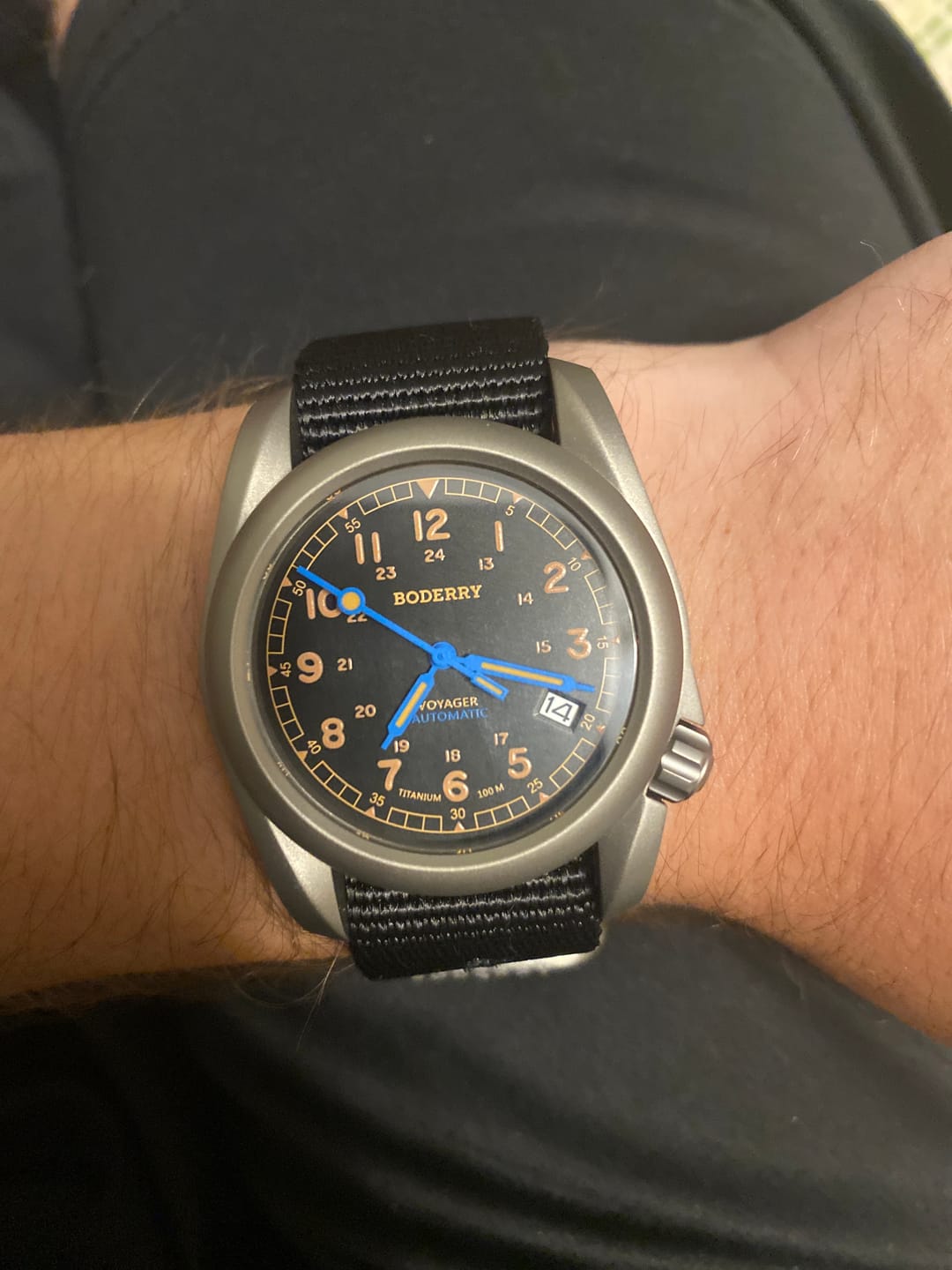 Customer photo review of VOYAGER - 100M Waterproof Titanium Automatic Field Watch | Vintage Noir