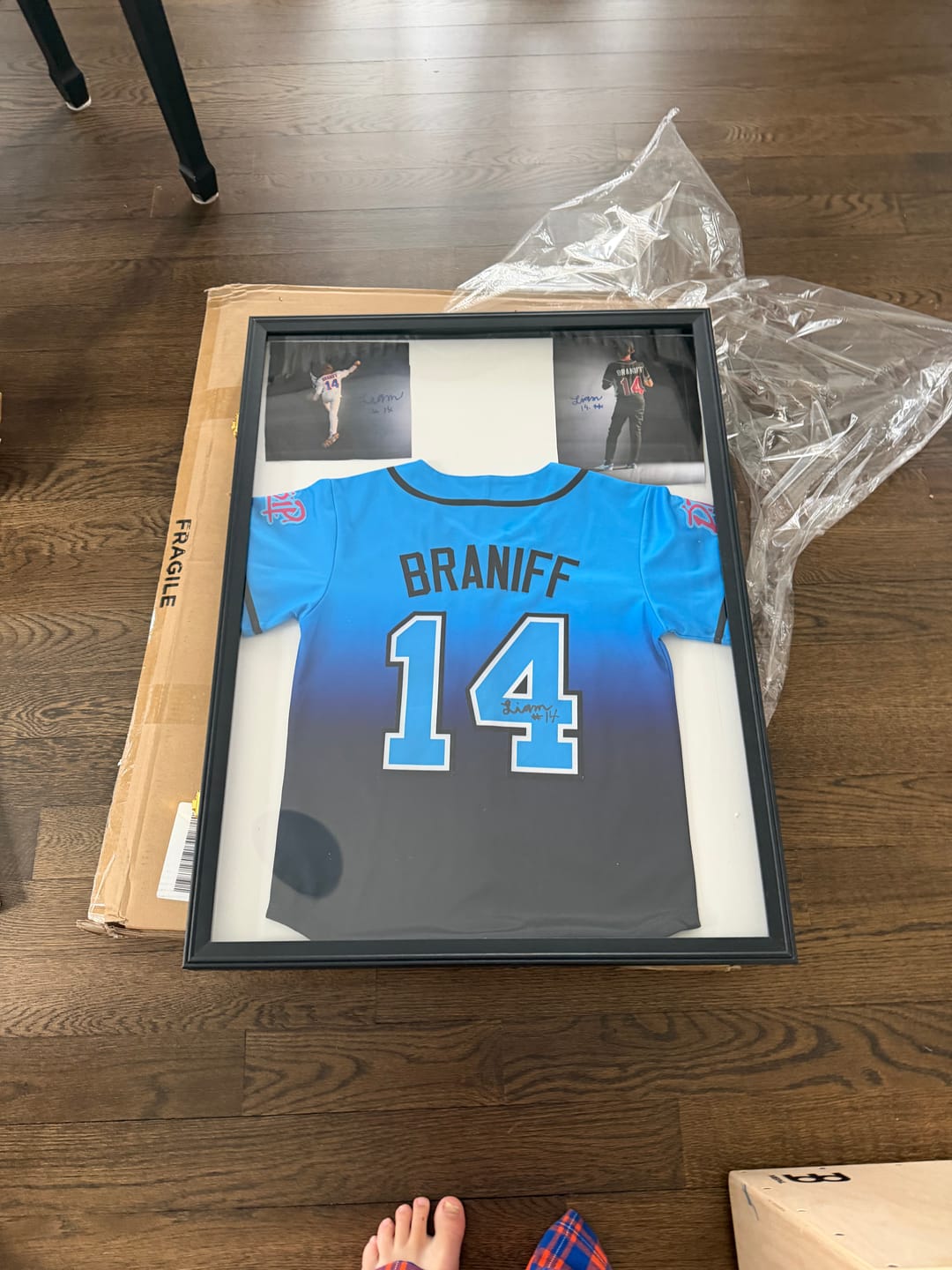 Customer photo review of Custom Powder Blue Navy-Black Gradient Fashion Authentic Baseball Jersey