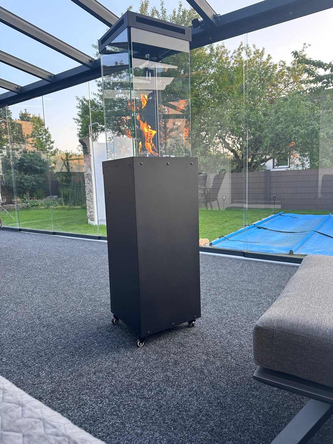 Customer photo review of Gartenzeit® Gas-Terrassenheizer mit Glaszylinder inkl. Abdeckung