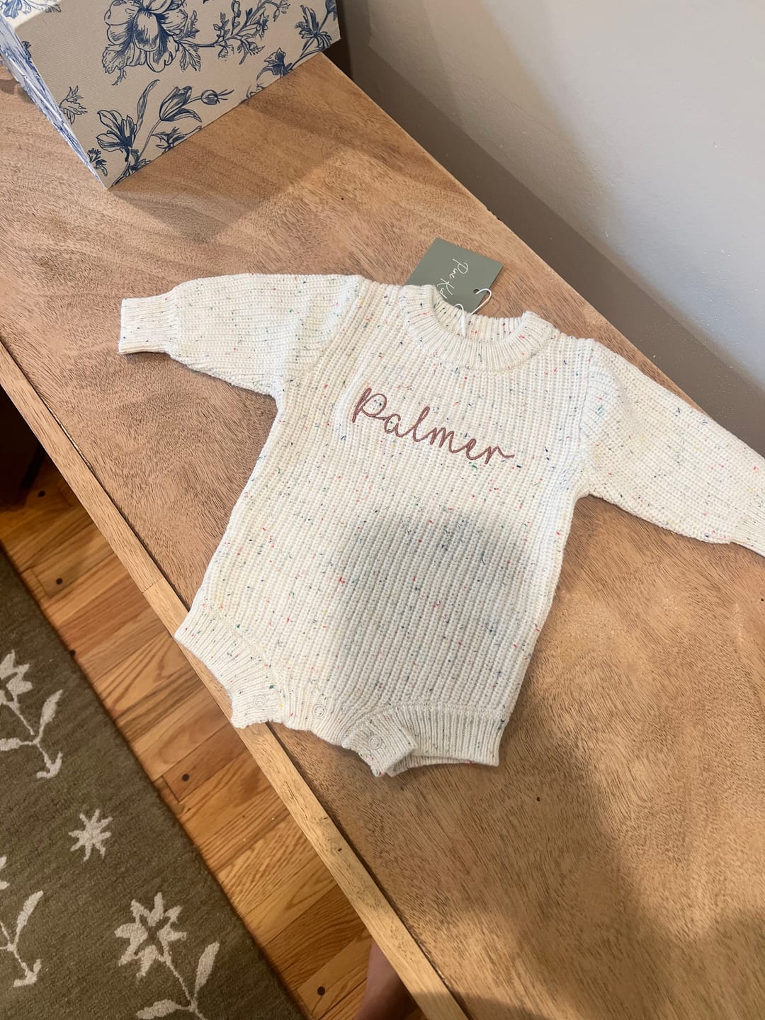 Customer photo review of Chunky Knit Romper - Speckled